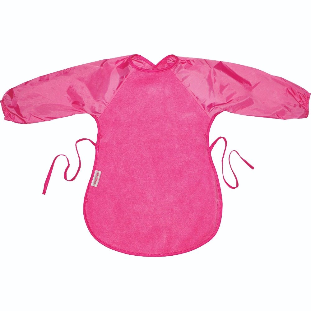 Silly Billyz Cerice-Cerise Messy Eater Bibs Fleece sweet pink color with a clever side press studs clip.