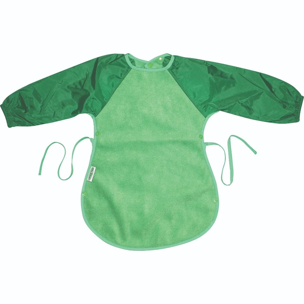 Silly Billyz FERN-MOSS Messy Eater Bibs Fleece long sleeve bib but with an extra-long and wide front.