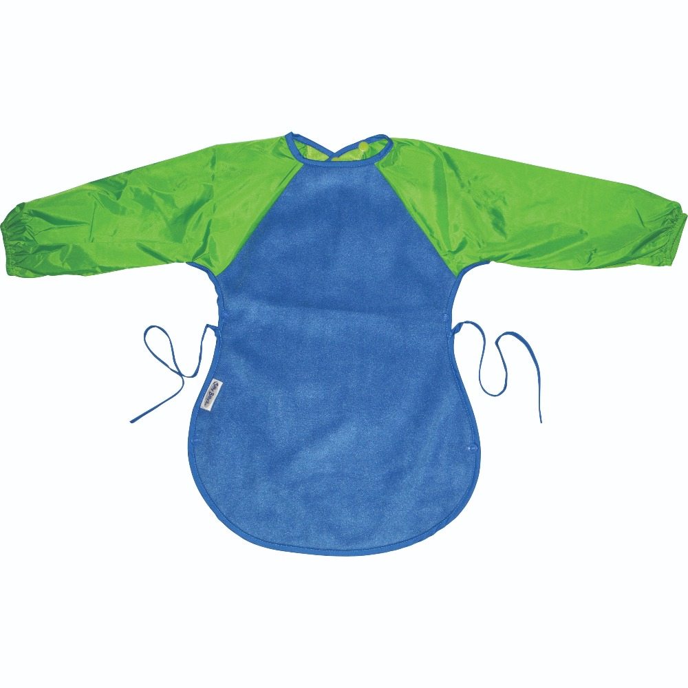 Silly Billyz ROYAL BLUE-LIME Messy Eater Bibs Fleece very durable bib covers with extra-long and wide front for less mess.