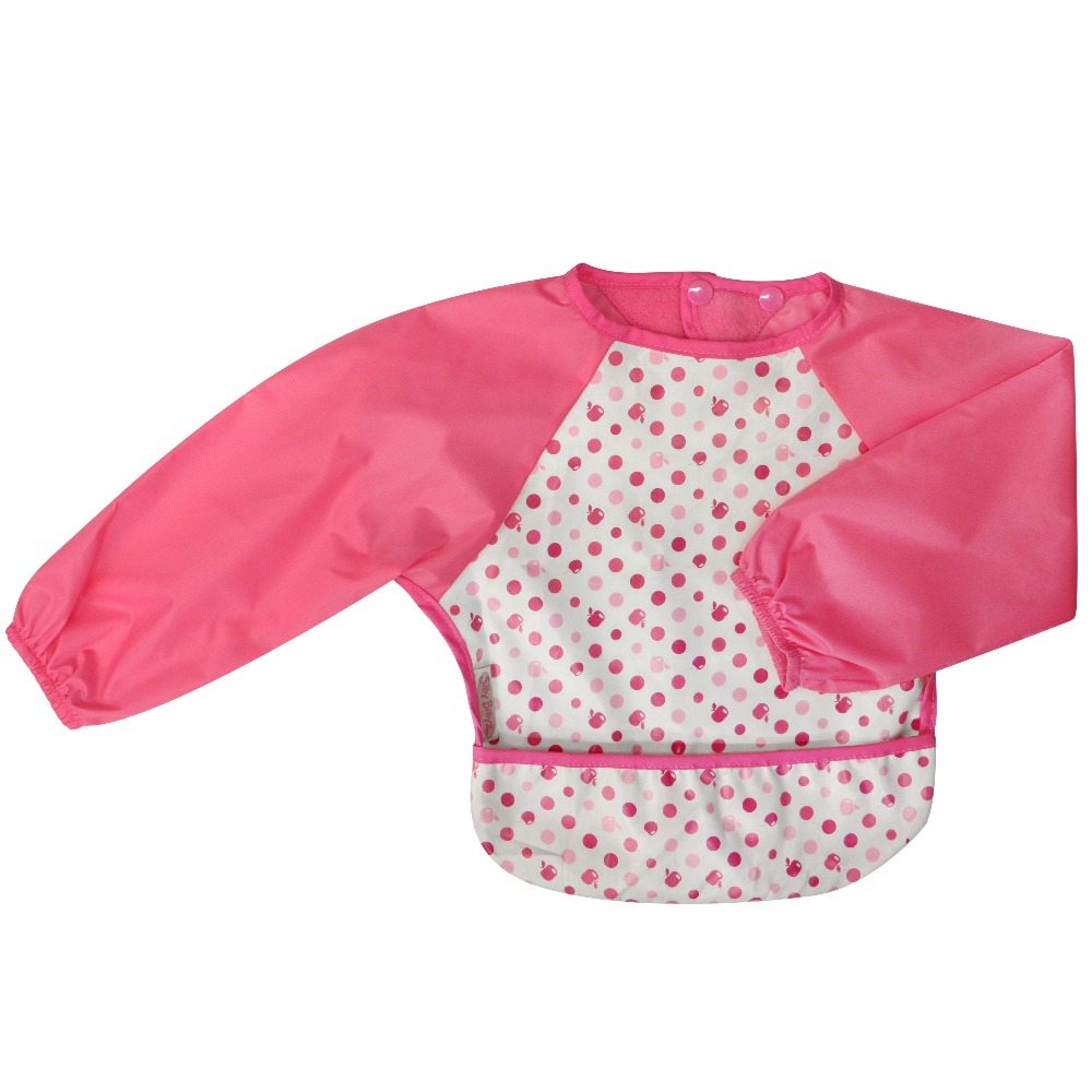 Silly Billyz Cerise Dots Long Sleeved Bibs very sweet combination of colors and easily to clean up.