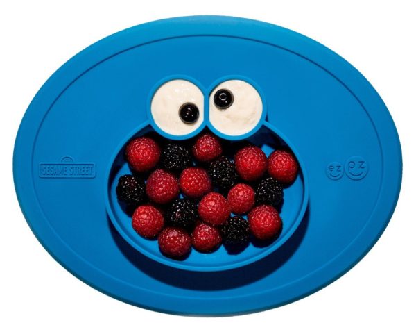 EZPZ Sesame Street Cookie Monster Mat perfect for dinners in or out and for travel.