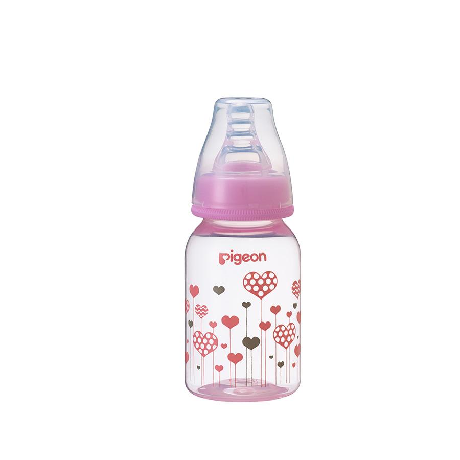 Pigeon Slim Neck Flexible™ Bottle 120ml Pink Hearts (PP)