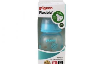 Pigeon Slim Neck Flexible™ Bottle 120ml Blue Balloons (PP)