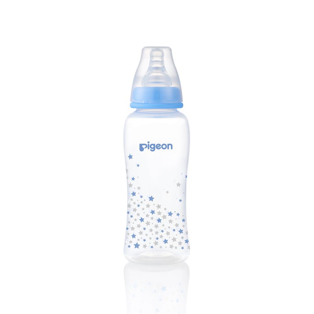 Pigeon Slim Neck Flexible™ Bottle 250ml Blue Stars (CRYSTAL PP)