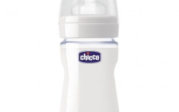 Chicco Nursing Glass Bottle: Well-Being Silicone – 150ml 0m+ Teat