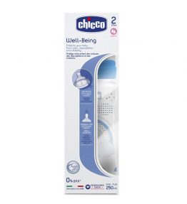 Chicco Nursing Bottle: Well-Being Silicone – 2m+ Teat 250ml