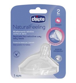 Chicco Nursing Teat: NaturalFeeling - 2m+ Med Flow 1pk